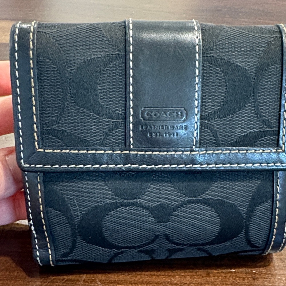 Coach Black Signature Canvas Wallet